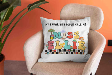 Personalized Name Pillow, My Favorite People Call Me Miss Pillow, Animal Pillow, Teacher Pillow, Pillow For Teacher, Best Gift Pillow For Teacher