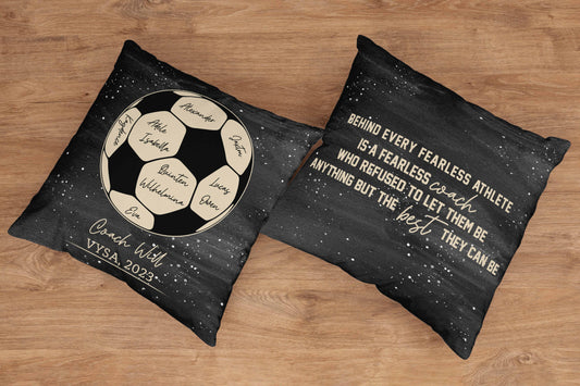 Personalized Soccer Pillow, Soccer Pillow, Coach Pillow, Thank You Soccer Coach Pillow, Soccer Team Gift For Coach Pillow, Custom Name Pillow, Soccer Coach Gift