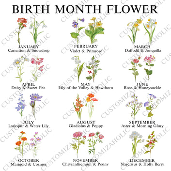 Personalized Birth Month Flower Mugs, Happy Birthday Mug, Mug Gift For Birthday, Birthday Gift for Friend, Gift for Sister