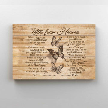 Letter From Heaven Canvas, When Tomorrow Starts Without Me Canvas, Memorial Canvas, Canvas Wall Art