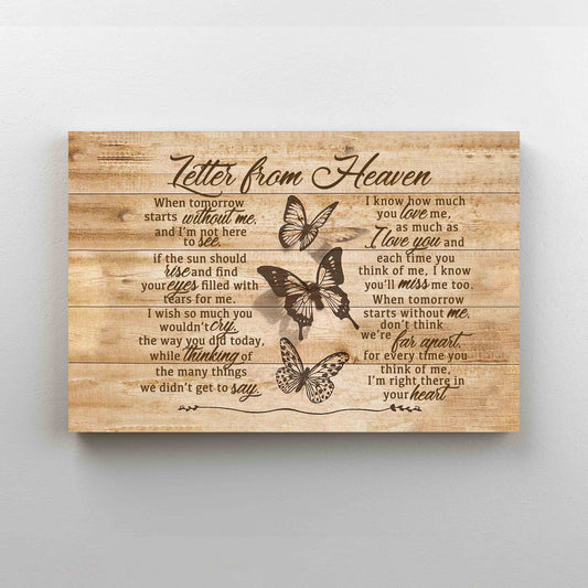 Letter From Heaven Canvas, When Tomorrow Starts Without Me Canvas, Memorial Canvas, Canvas Wall Art