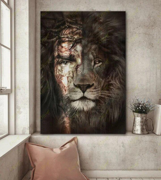 Jesus And Lion The Perfect Combination Canvas - Canvas Prints