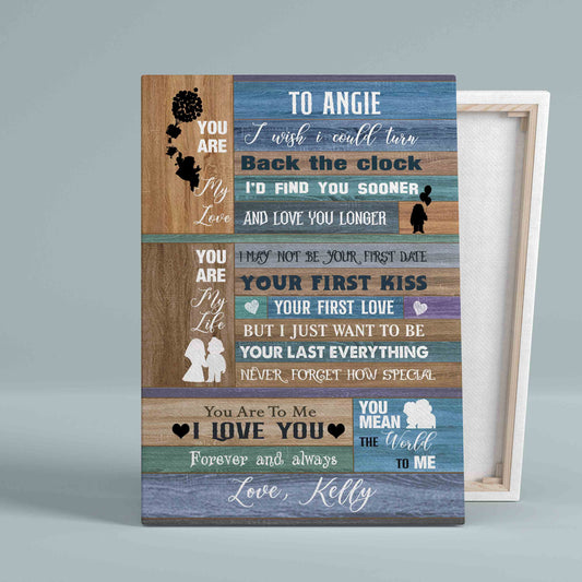 To Angie Canvas, Personalized Name Canvas, Anniversary Canvas, Family Canvas