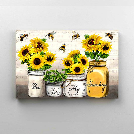 You Are My Sunshine Canvas, Sunflower Canvas, Honeybee Lovers Canvas
