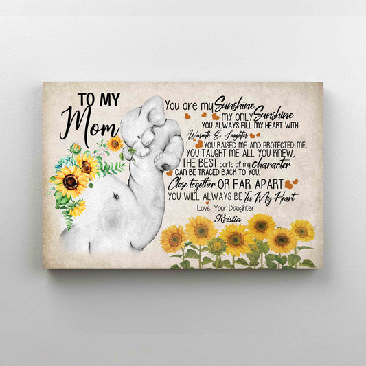 To My Mom Canvas, You Are My Sunshine Canvas, Sunflower Canvas, Elephant Canvas