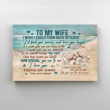 To My Wife Canvas, Beach Canvas, Sand Turtle Canvas, Wall Art Canvas, Gift Canvas