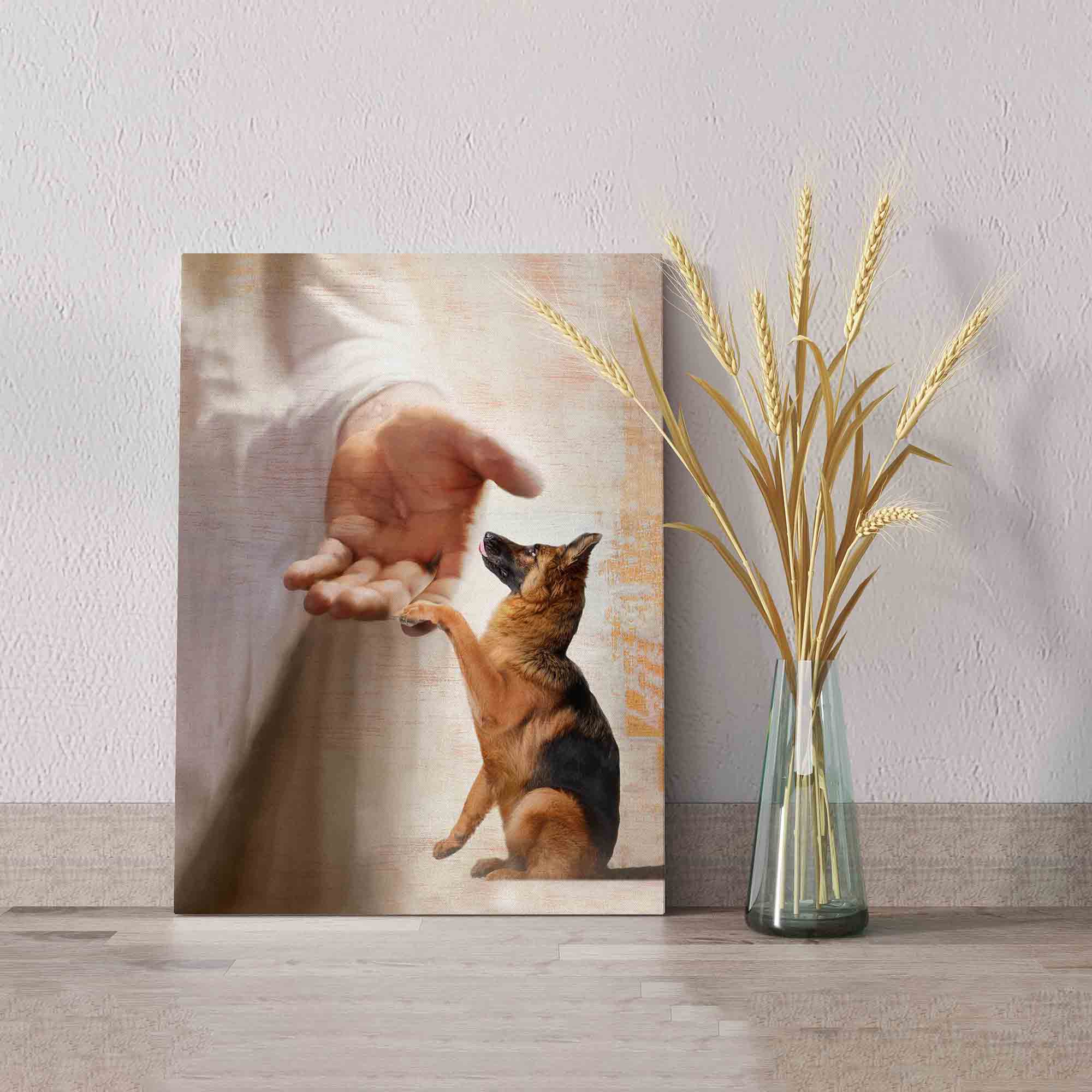 Hand Of God Canvas, Take My Hand Canvas, German Shepherd, Dog Canvas, Family Canvas, Canvas For Gift