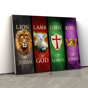 Lion Of Judah Canvas, Lamb Of God, Lion Canvas, God Canvas, Family Canvas, Canvas For Gift
