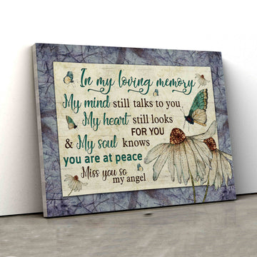 My Heart Still Talks To You Canvas, Memorial Canvas, Butterfly Canvas, Gift Canvas