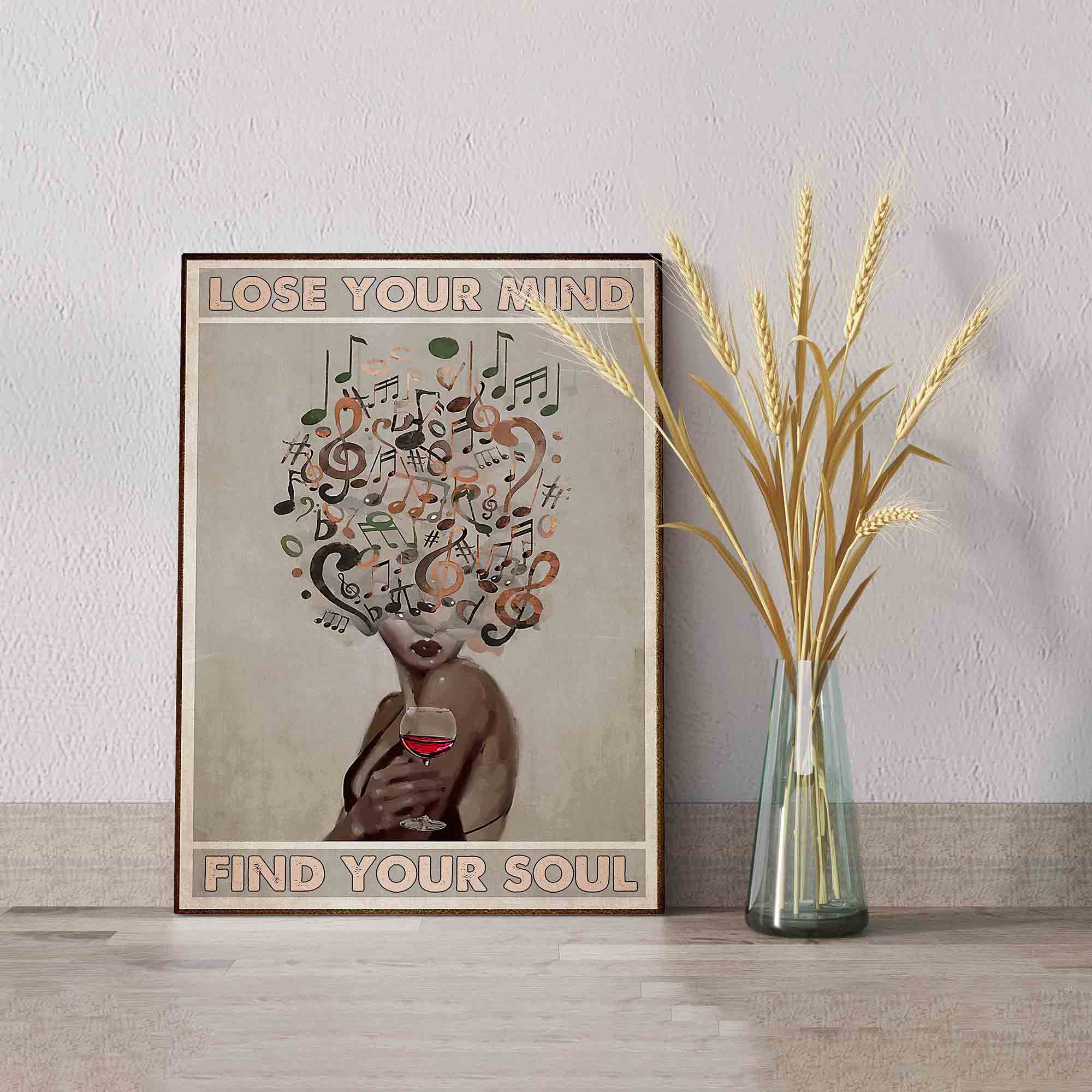 Lose Your Mind Find Your Soul Canvas, Canvas Music, Black Women Canvas, Canvas For Gift