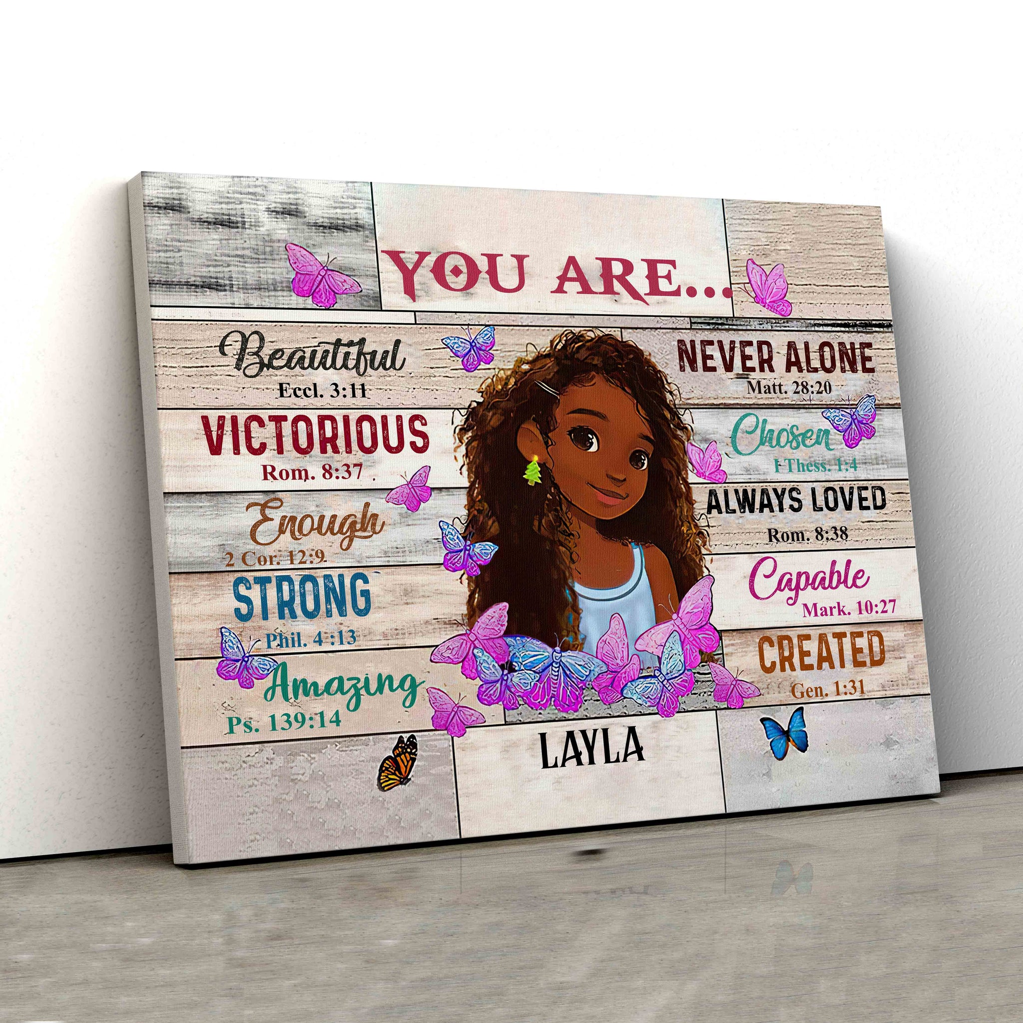 You Are Beautiful Canas, Black Woman Canvas, Custom Name Canvas, Canvas For Gift
