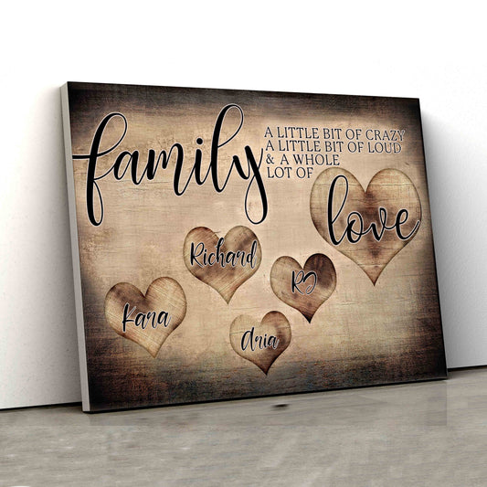 Personalized Name Canvas, Heart Canvas, Family Canvas, Custom Name Canvas, Canvas For Gift