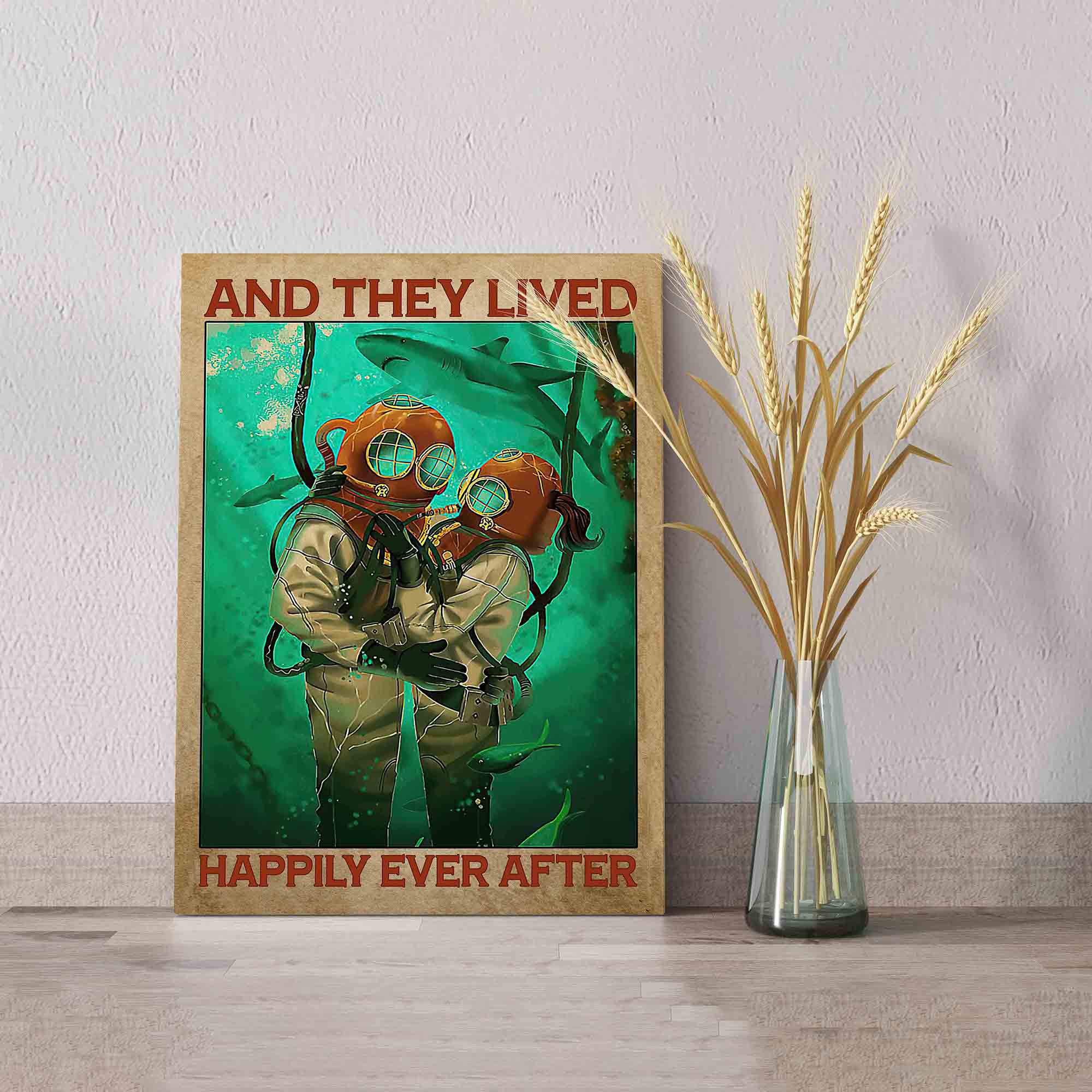 And They Lived Happily Ever After Canvas, Couple Canvas, Vintage Canvas, Wall Art Canvas, Canvas For Gift