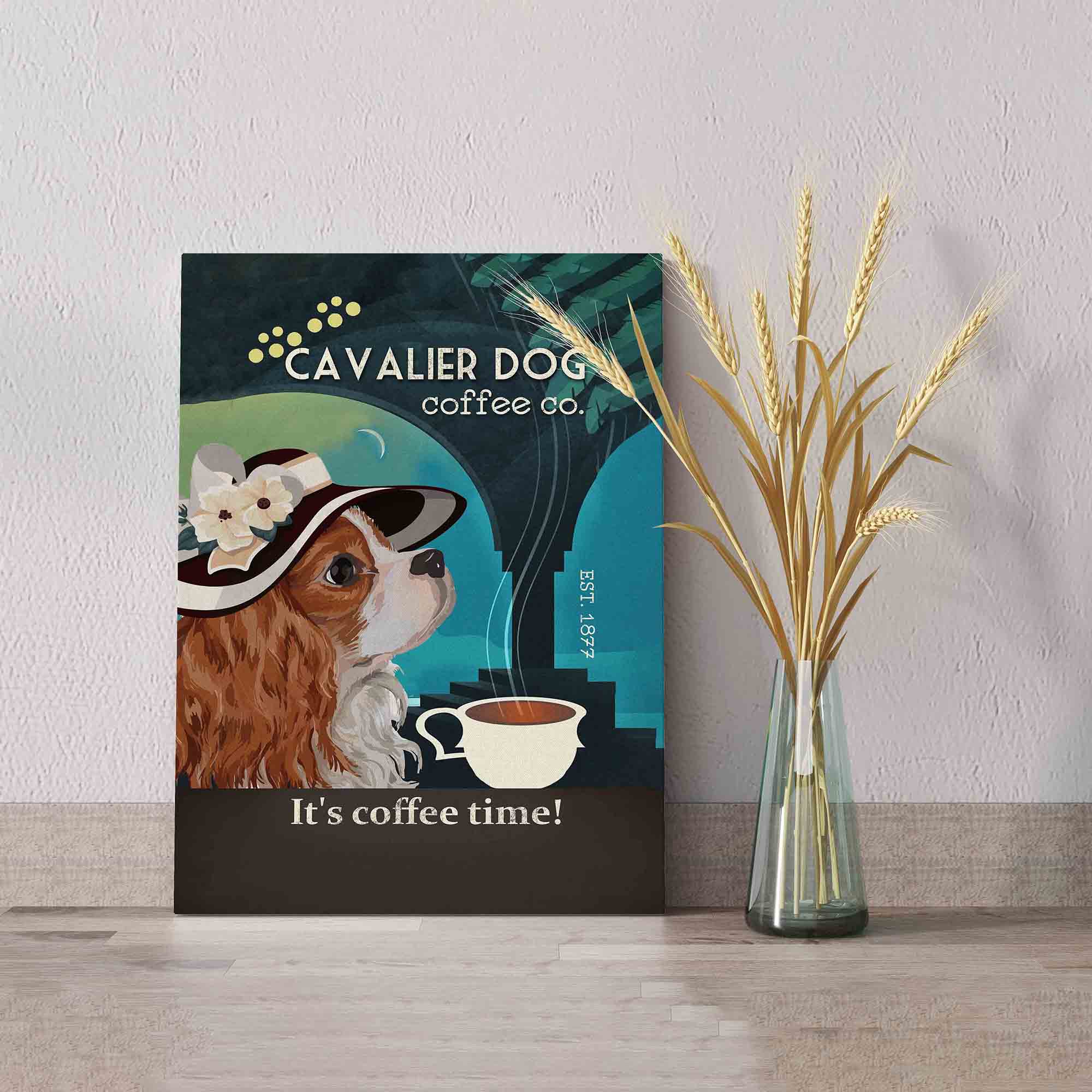 It’s Coffee Time Canvas, Dog Canvas, Coffee Canvas, Canvas For Gift