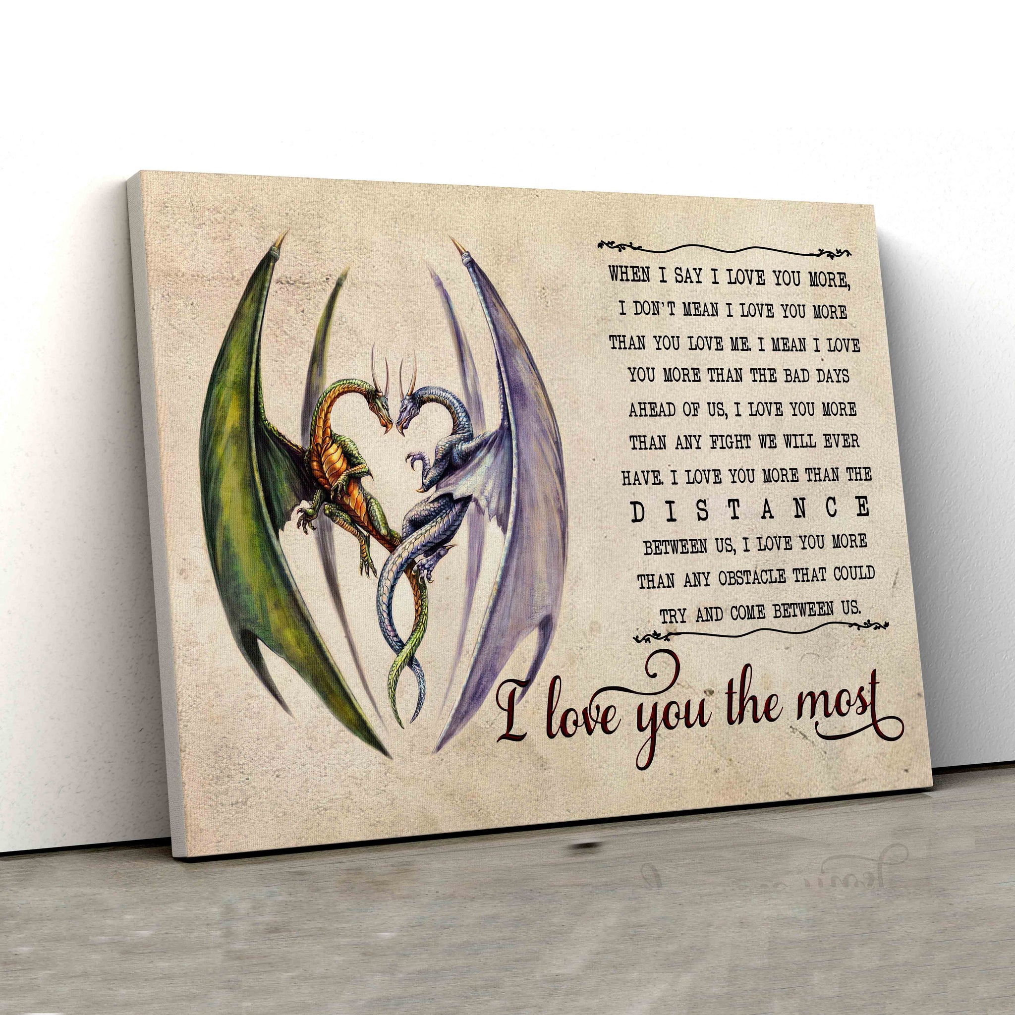 When I Say I Love You More Canvas, Flying Dragon Canvas, Canvas For Gift