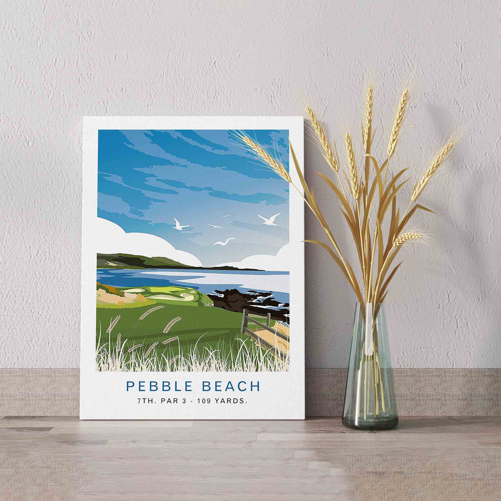 Pebble Beach Canvas, Big Sky Canvas, Beach Canvas, Bird Canvas Wall Art, Canvas For Gift