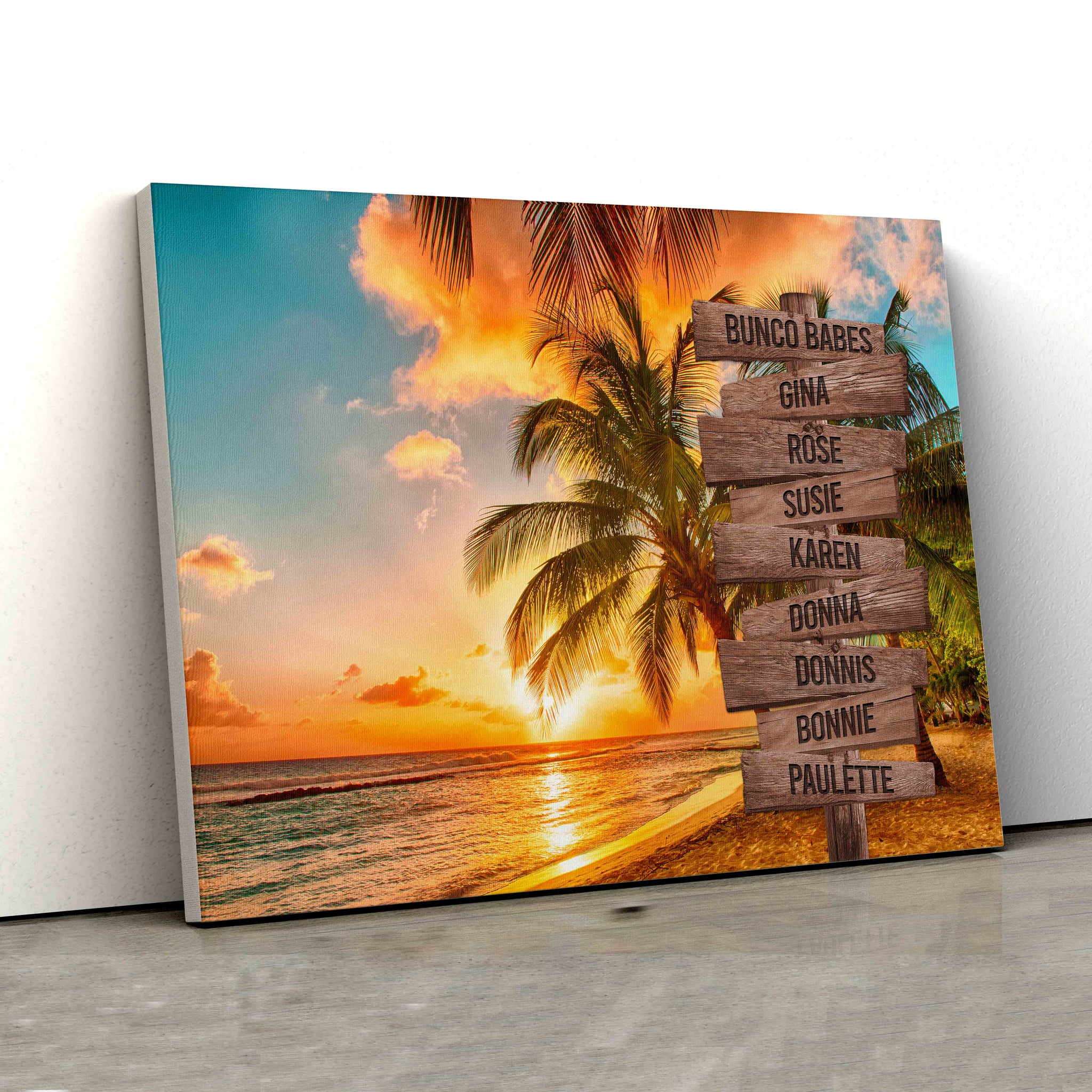 Personalized Name Canvas, Sunset Canvas, Sky Canvas, Beach Canvas, Family Canvas, Gift Canvas