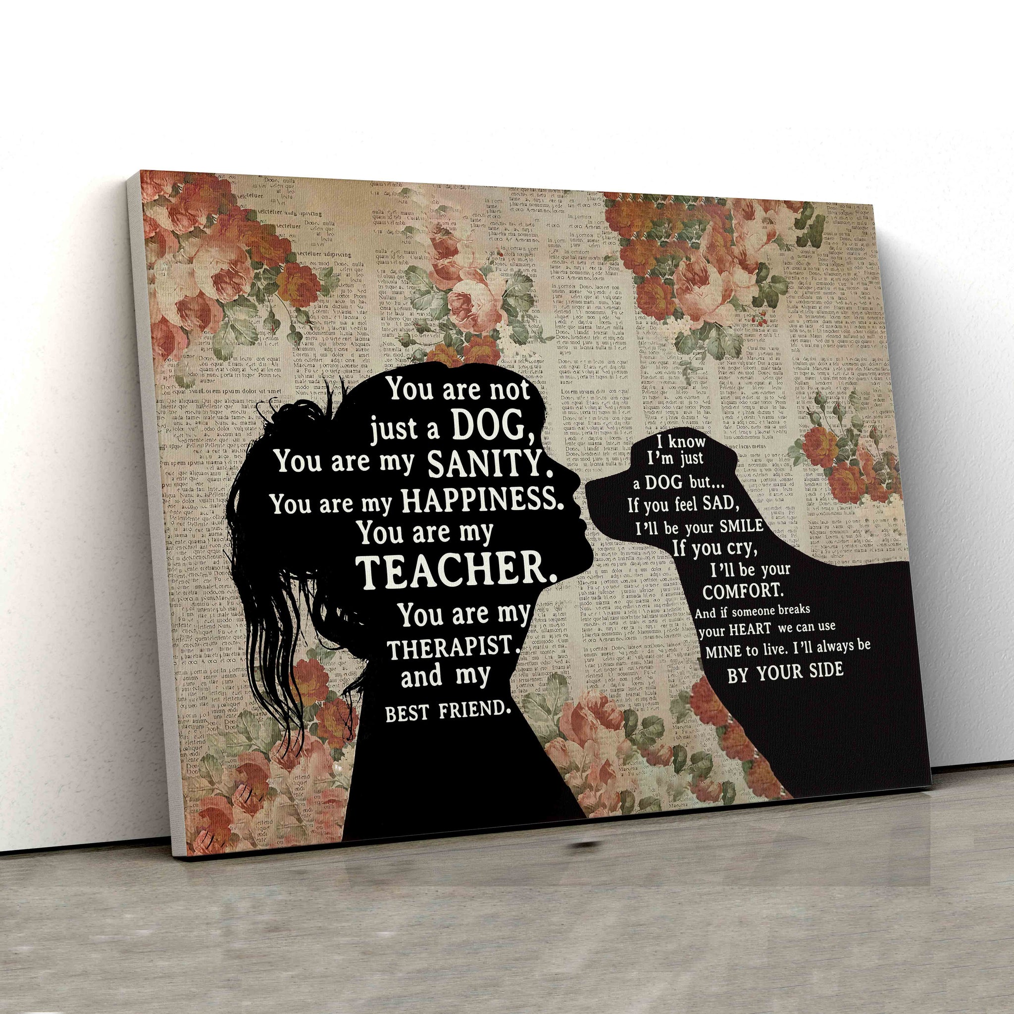 You Are Not Just A Dog Canvas, Dog Canvas, Women Canvas, Flower Canvas, Canvas For Gift