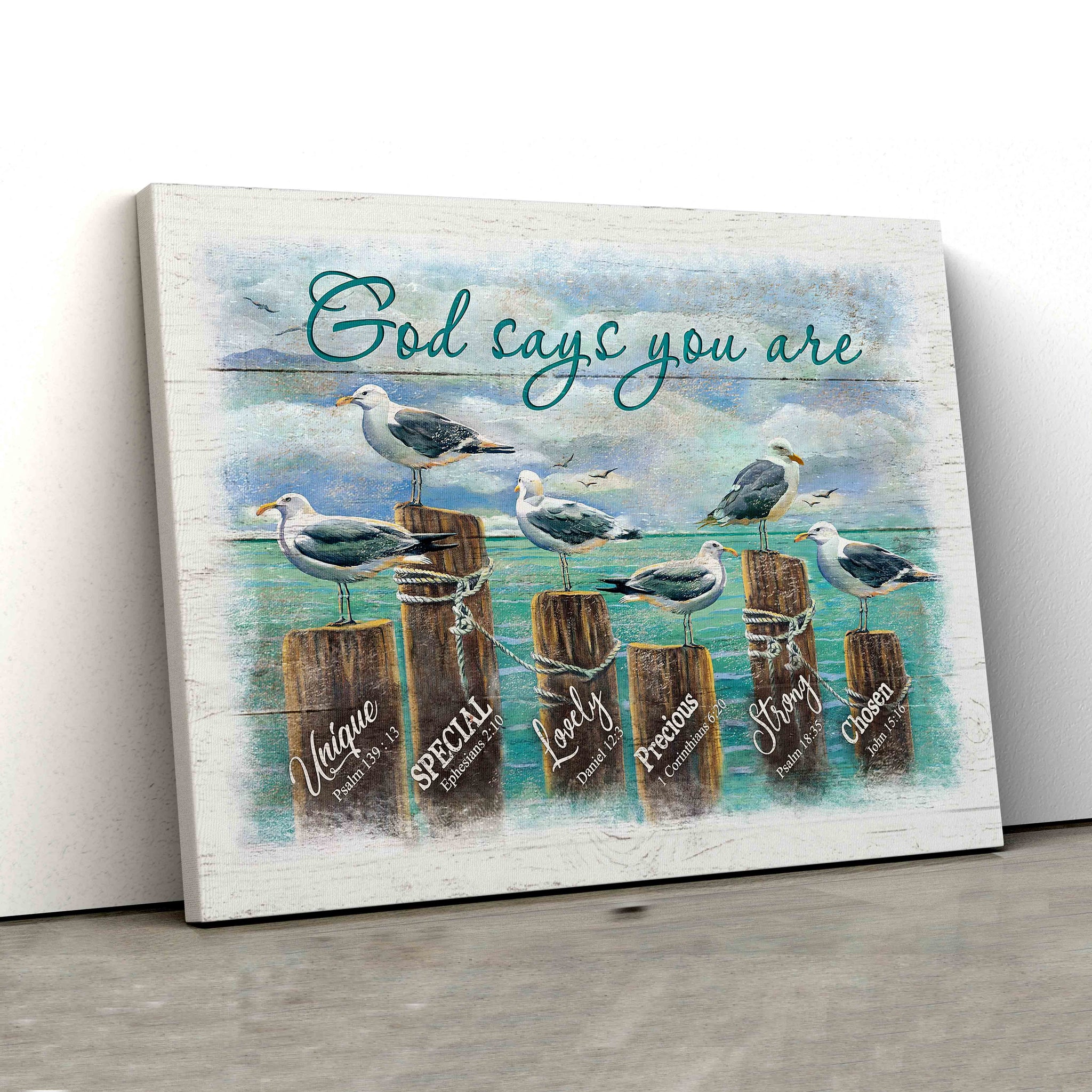 God Says You Are Canvas, Seagull Paintings Canvas, God Canvas, Beach Canvas, Canvas For Gift