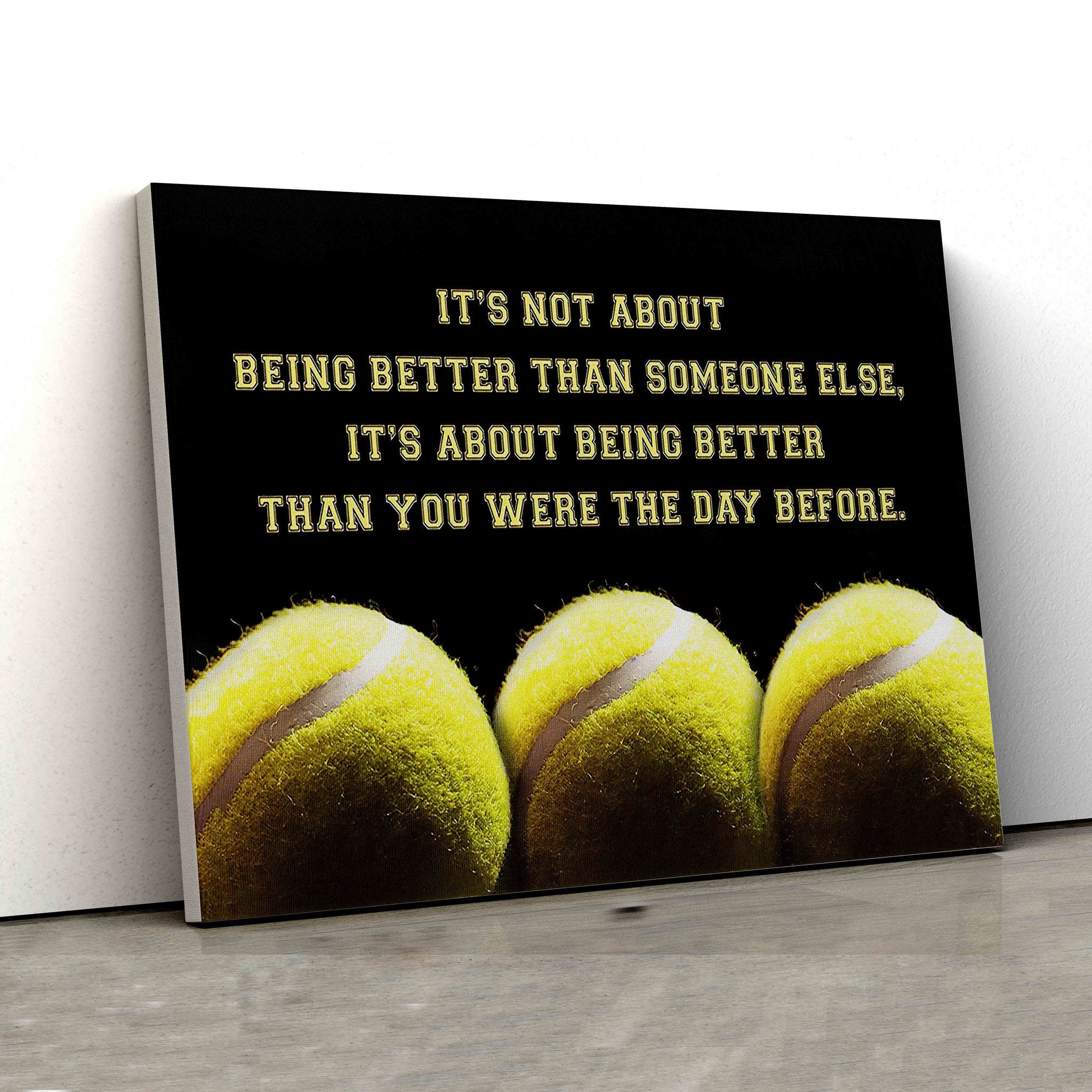 It's Not About Being Better Than Someone Else Canvas, Inspirational Canvas, Baseball Canvas, Canvas For Gift
