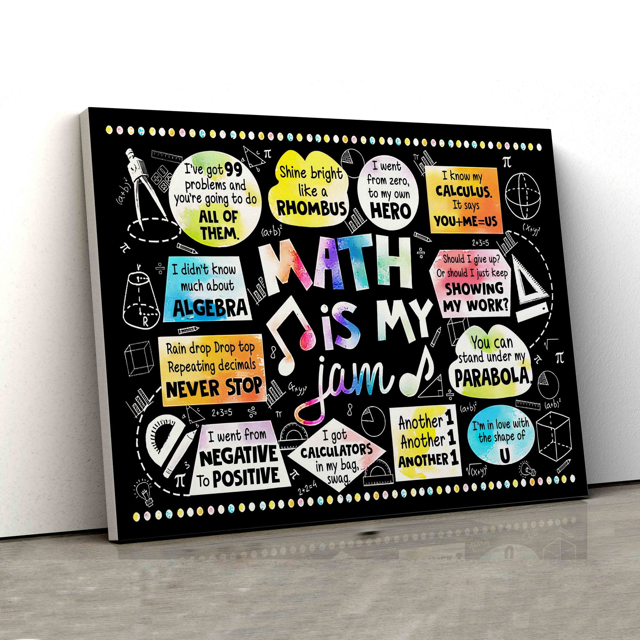 Math Is My Jam Canvas, Gift For Students, Teacher Gift, Canvas For Gift