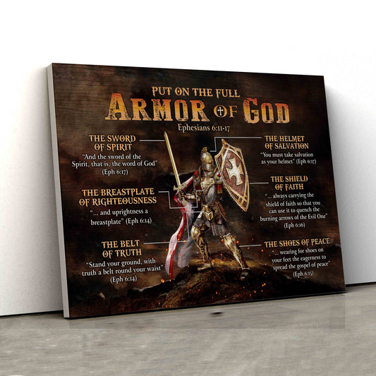 Put On The Full Armor Of God Canvas, Warrior Canvas, God Canvas, Canvas For Gift