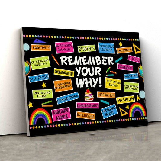 Remember Your Why Canvas, Motivational Canvas, Gift For Students, Teacher Gift, Canvas For Gift