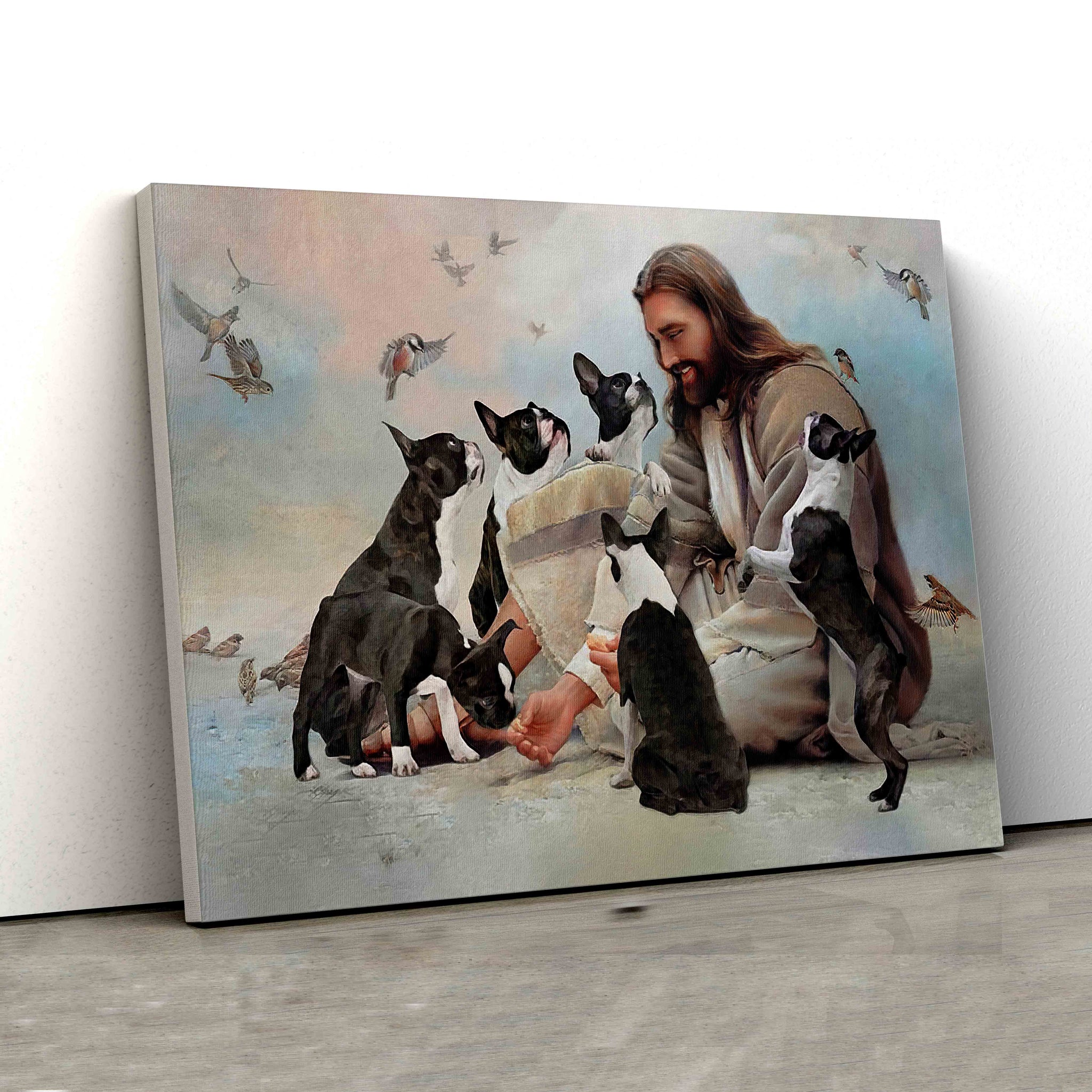 Jesus Canvas, God Canvas, Bird Canvas, Dog Canvas, French Bulldog Canvas, Family Canvas, Canvas Wall Art, Canvas For Gift