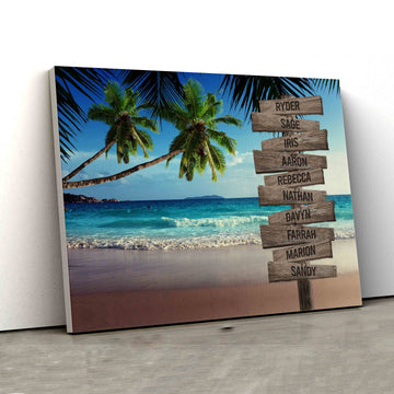 Personalized Name Canvas, Beach Canvas, Family Canvas, Canvas Wall Art, Canvas For Gift
