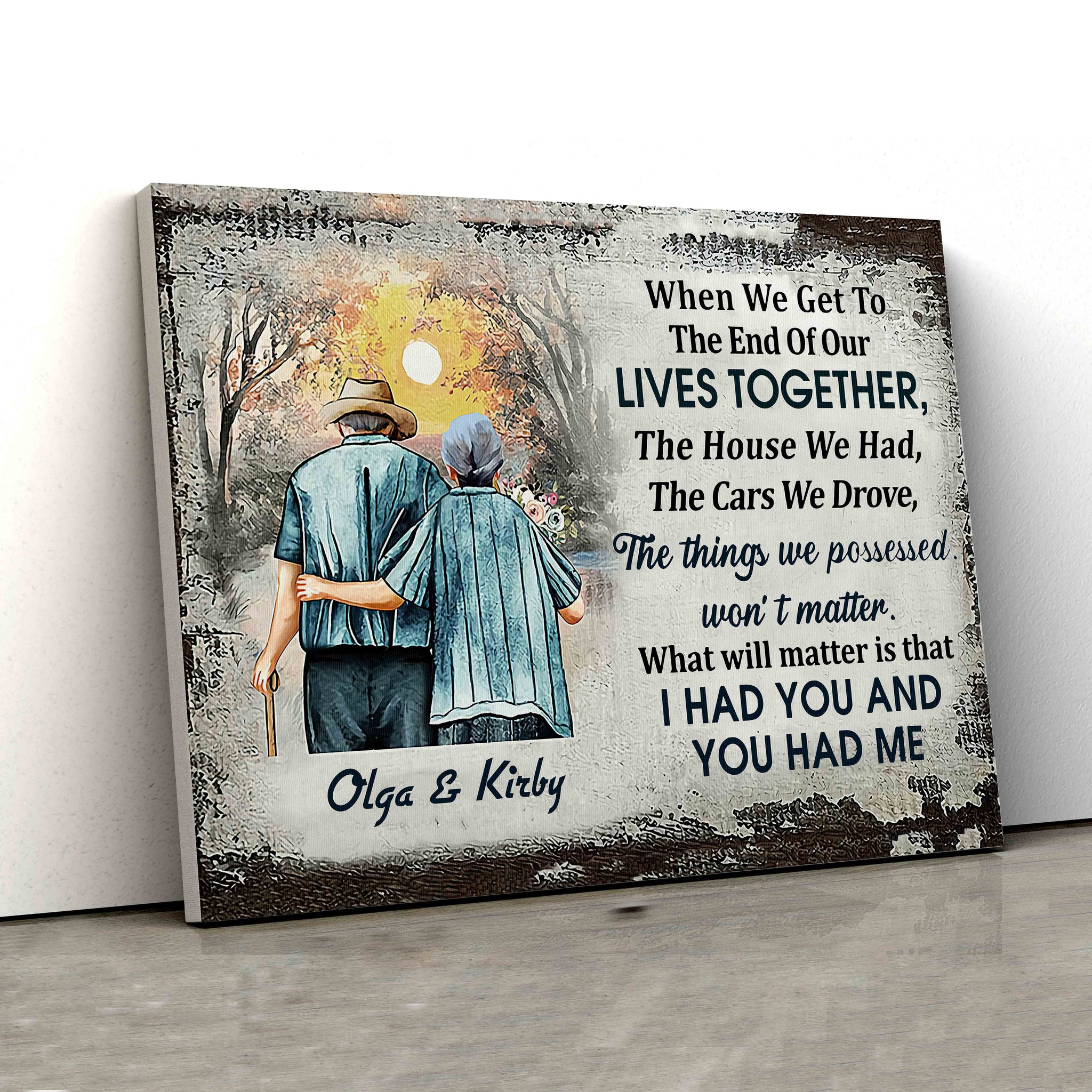 When We Get To The End Of Our Lives Together Canvas, Couple Canvas, Custom Name Canvas, Canvas For Gift