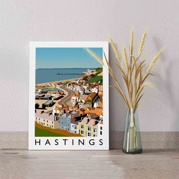 Hastings Print Travel Canvas, Travel Decor Housewarming Gift, Travel Wall Art, Wall Art Canvas, Gift Canvas