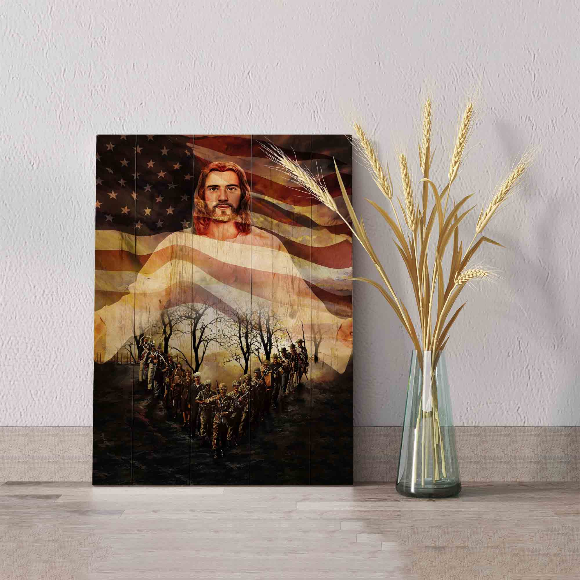 Jesus Canvas, Veterans Canvas, One Nation Under God Canvas, God Canvas, Family Canvas, Canvas Wall Art, Gift Canvas