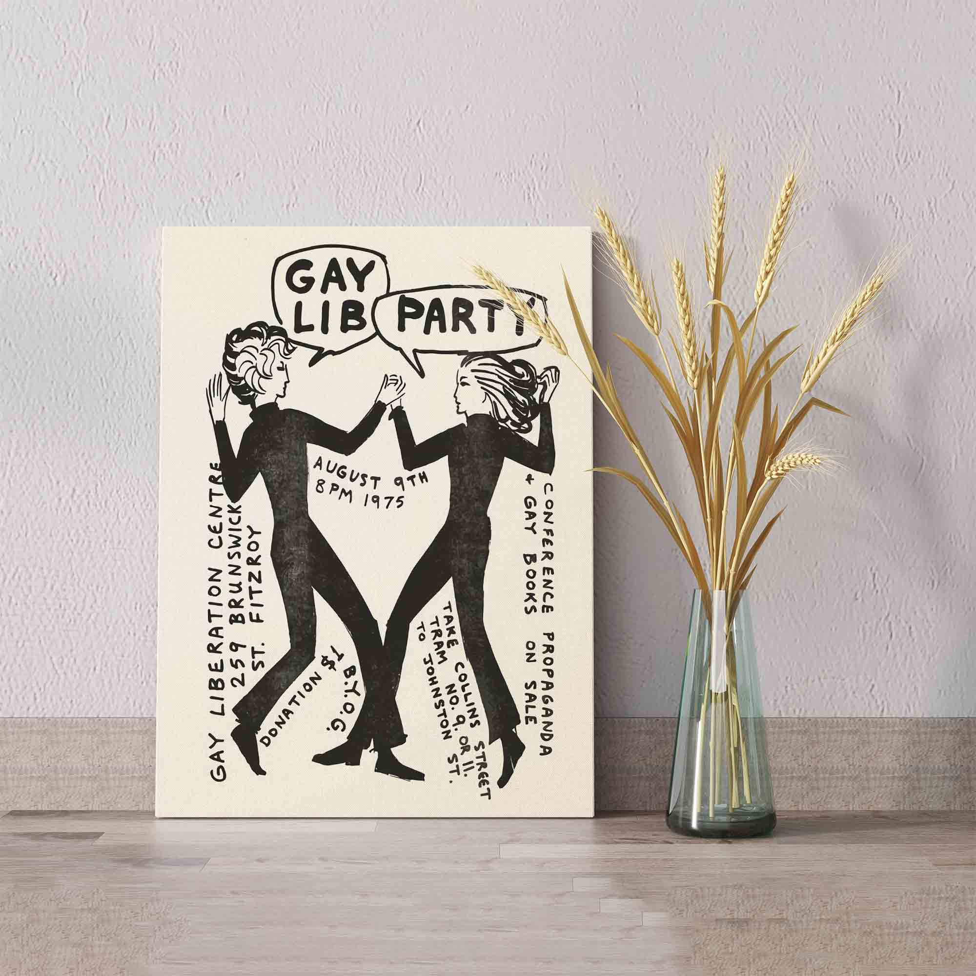 Gay Lib Party Canvas, Family Canvas, Canvas Wall Art, Gift Canvas