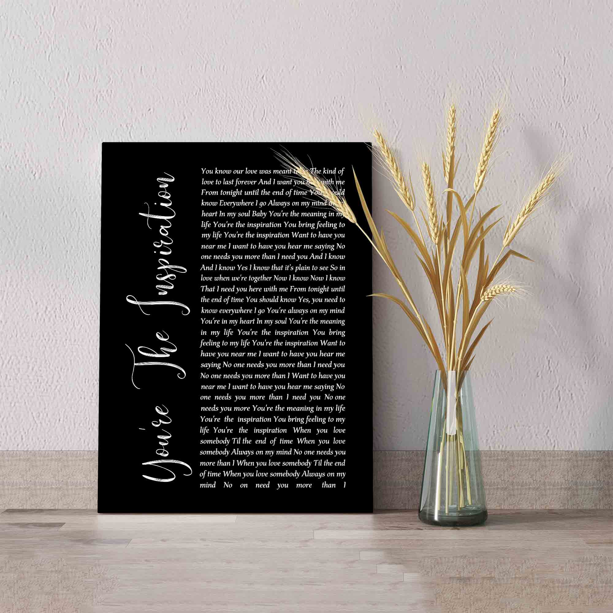 You're The Inspiration Canvas, Music Canvas, Wall Art Canvas, Gift Canvas