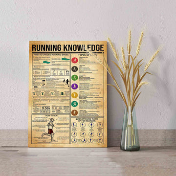 Running Knowledge Canvas, Running Canvas, Sport Canvas, Types Of Run Canvas, Canvas Wall Art, Gift Canvas