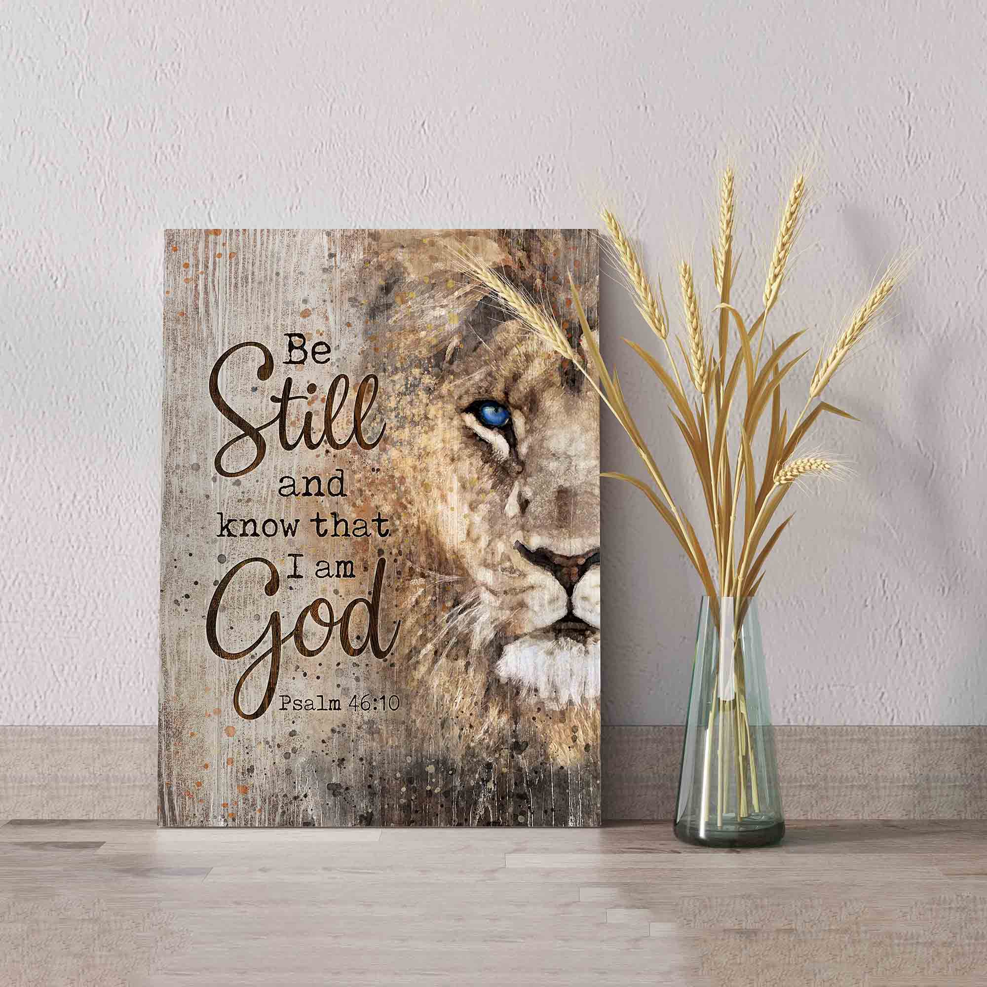Be Still And Know That I Am God Canvas, Lion Canvas, Lion Of Judah Canvas, Canvas Wall Art, Gift Canvas