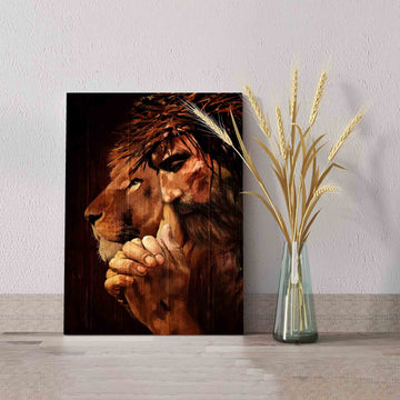 Jesus Canvas, Lion Of Judah Canvas, Praying With Jesus Canvas, God Canvas, Canvas Wall Art, Gift Canvas