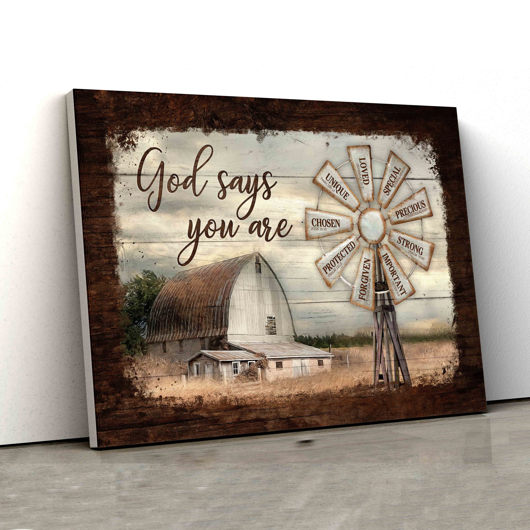 God Says You Are Canvas, Barn Paintings On Canvas, Windmill Canvas Painting, God Canvas, Canvas Wall Art, Gift Canvas