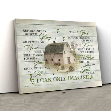 I Can Only Imagine Canvas, Barn Paintings On Canvas, Music Note Canvas, Canvas Wall Art, Gift Canvas