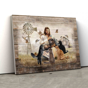 Jesus Canvas, Cat Canvas, Barn Paintings On Canvas, Windmill Canvas Painting, Bird Canvas, Canvas Wall Art