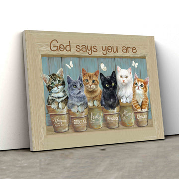 God Says You Are Canvas, Cat Canvas, Butterfly Canvas, God Canvas, Family Canvas, Canvas Wall Art, Gift Canvas