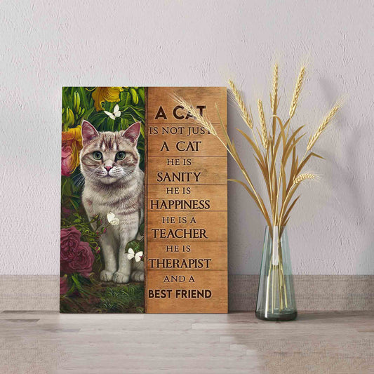 A Cat Is Not Just A Cat Canvas, Cat Canvas, Pet Canvas, Butterfly Canvas, Flower Canvas, Garden Canvas, Canvas Wall Art