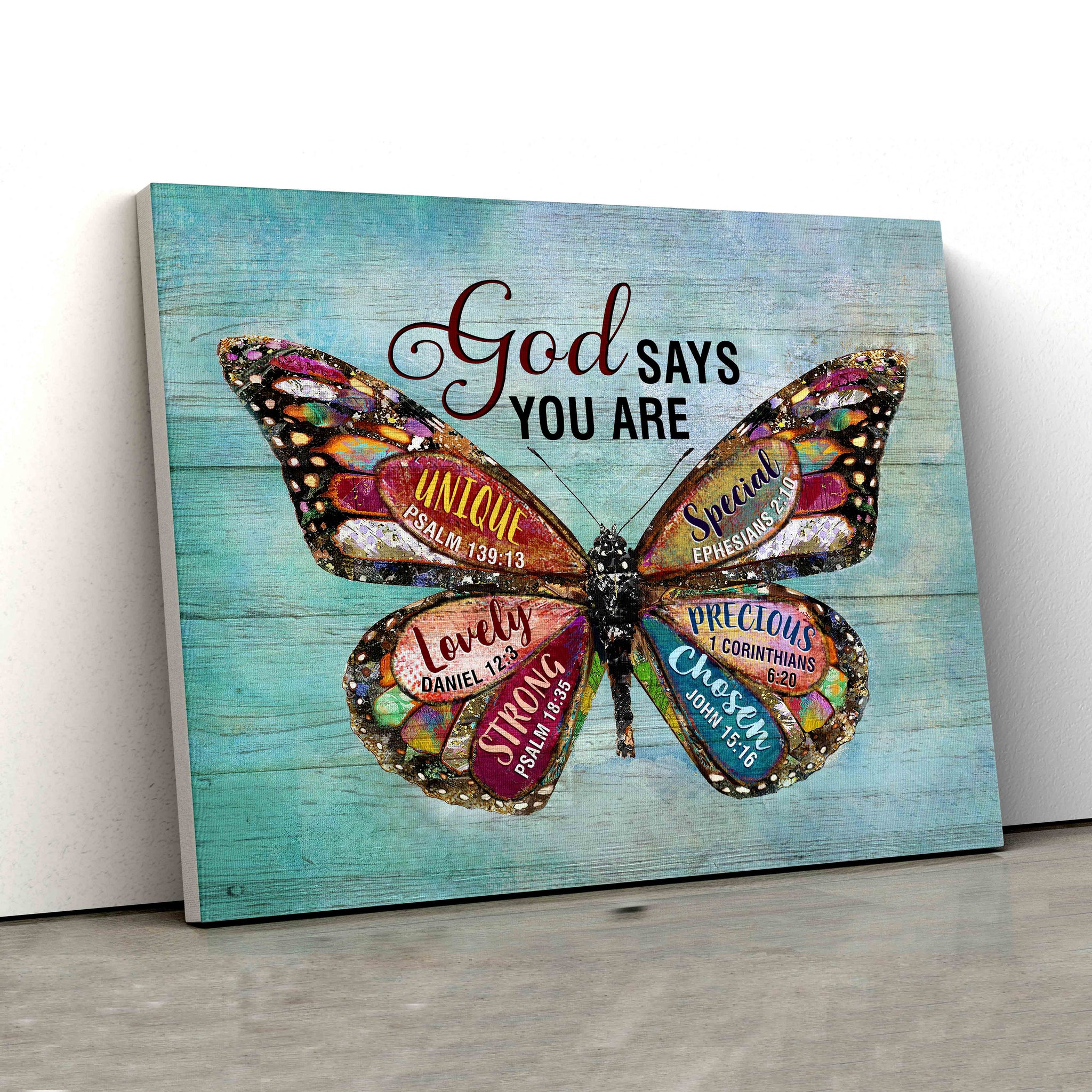 God Says You Are Canvas, Butterfly Canvas, Colorful Canvas, God Canvas, Family Canvas, Canvas Wall Art, Gift Canvas