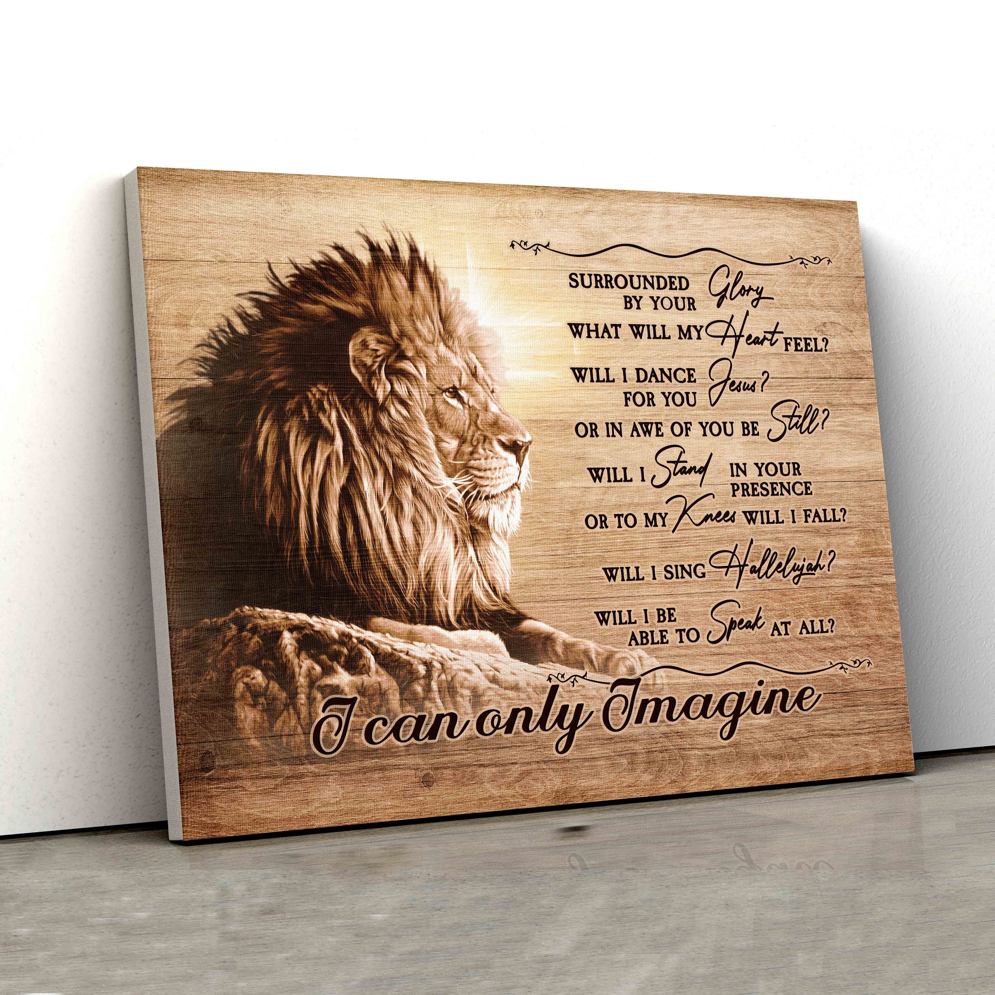 I Can Only Imagine Canvas, Lion Canvas, Cross Light Canvas, Canvas Wall Art, Gift Canvas