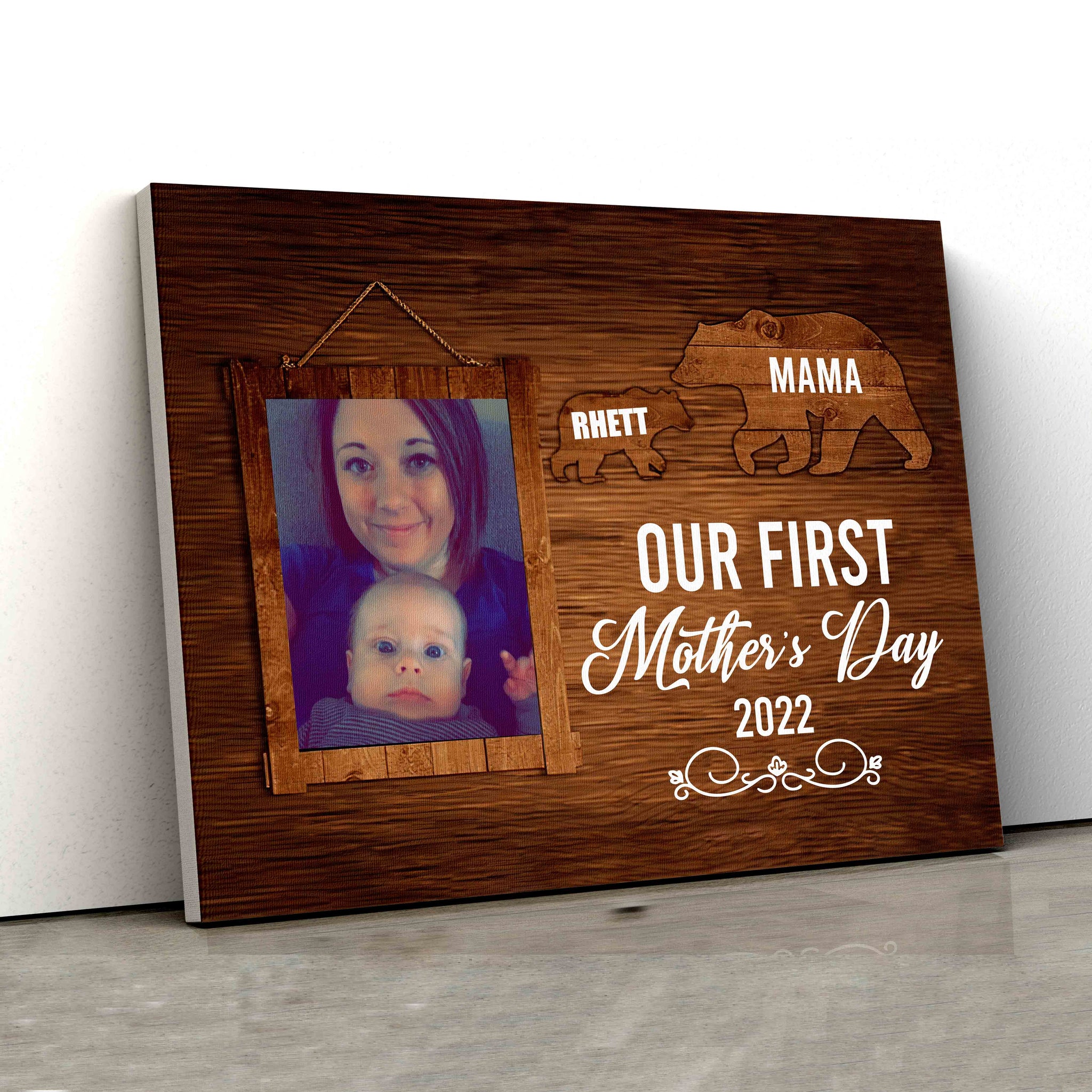 Our First Mother’s Day Canvas, Personalized Image Canvas, Custom Name Canvas, Canvas Wall Art, Gift Canvas