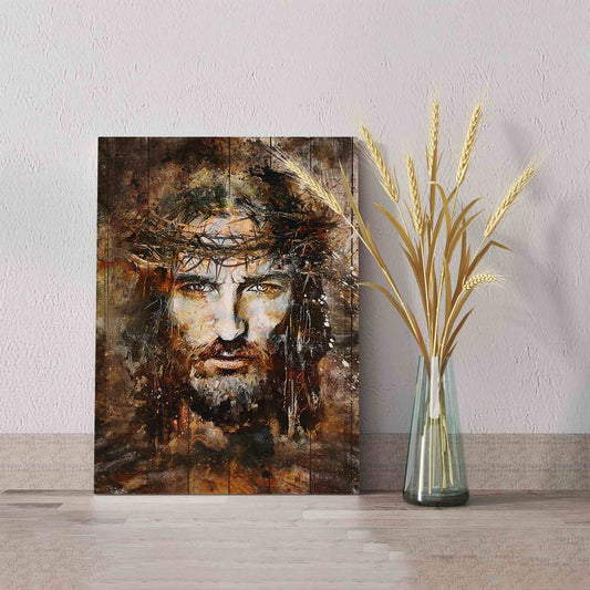 Jesus Canvas Art, Jesus Face Canvas, Crown Of Thorns Canvas, Wall Art Canvas, Gift Canvas