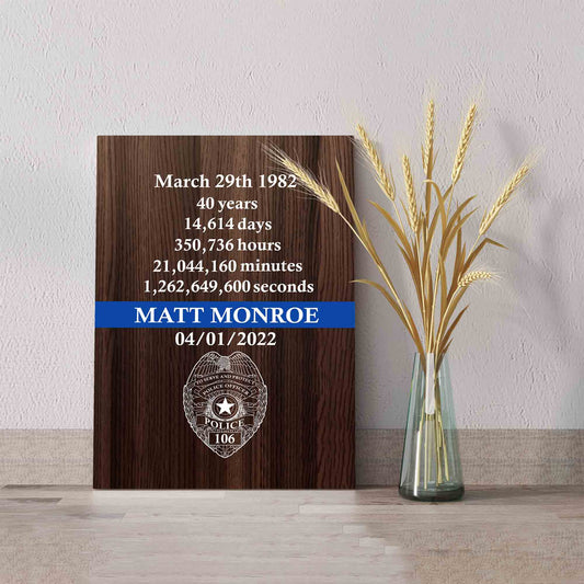 Personalized Name Canvas, Police Officer Canvas, Family Canvas, Wall Art Canvas, Gift Canvas