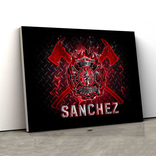 Personalized Name Canvas, Firefighter Canvas, Family Canvas, Wall Art Canvas, Gift Canvas
