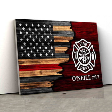 Personalized Name Canvas, Firefighter Canvas, Firefighter Canvas, Family Canvas Wall Art Canvas, Gift Canvas