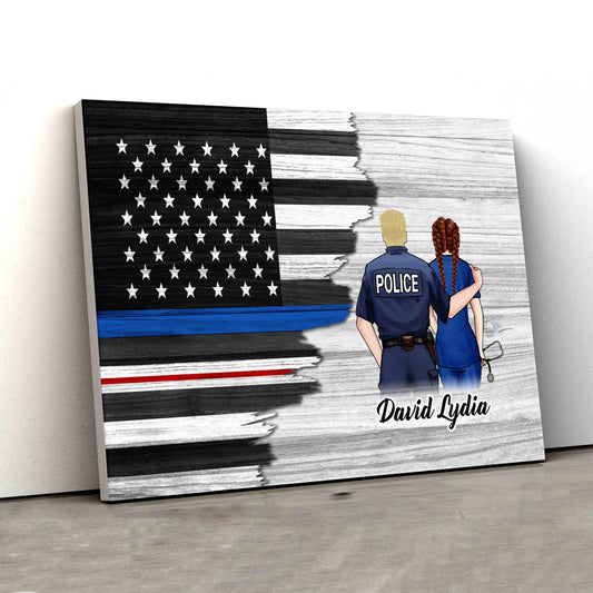 Personalized Name Canvas, American Flag Canvas, Police Canvas, Nurse Canvas, Gift Canvas